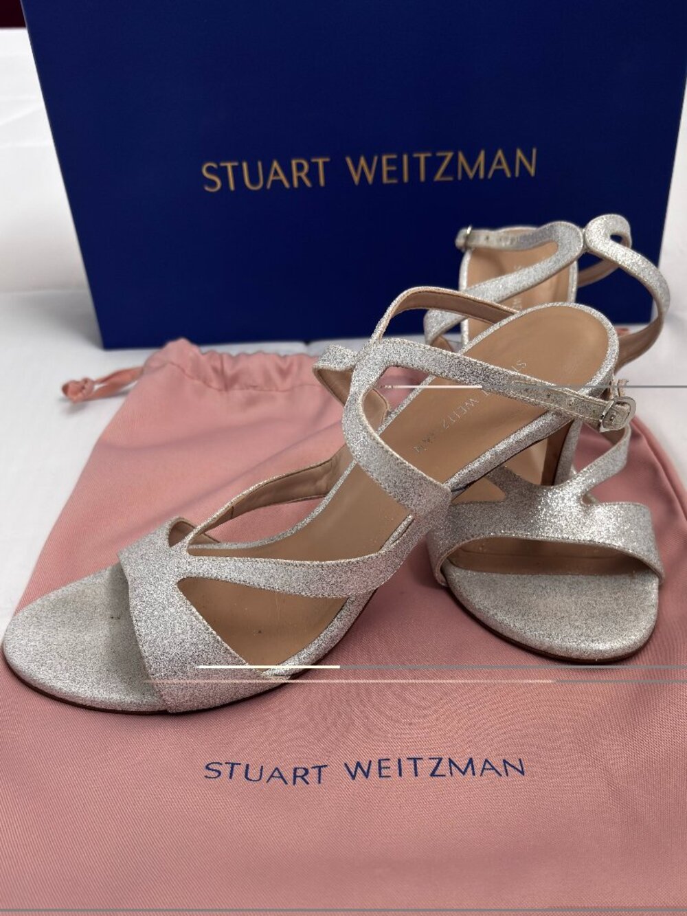 Stuart Weitzman Silver Metallic Leather